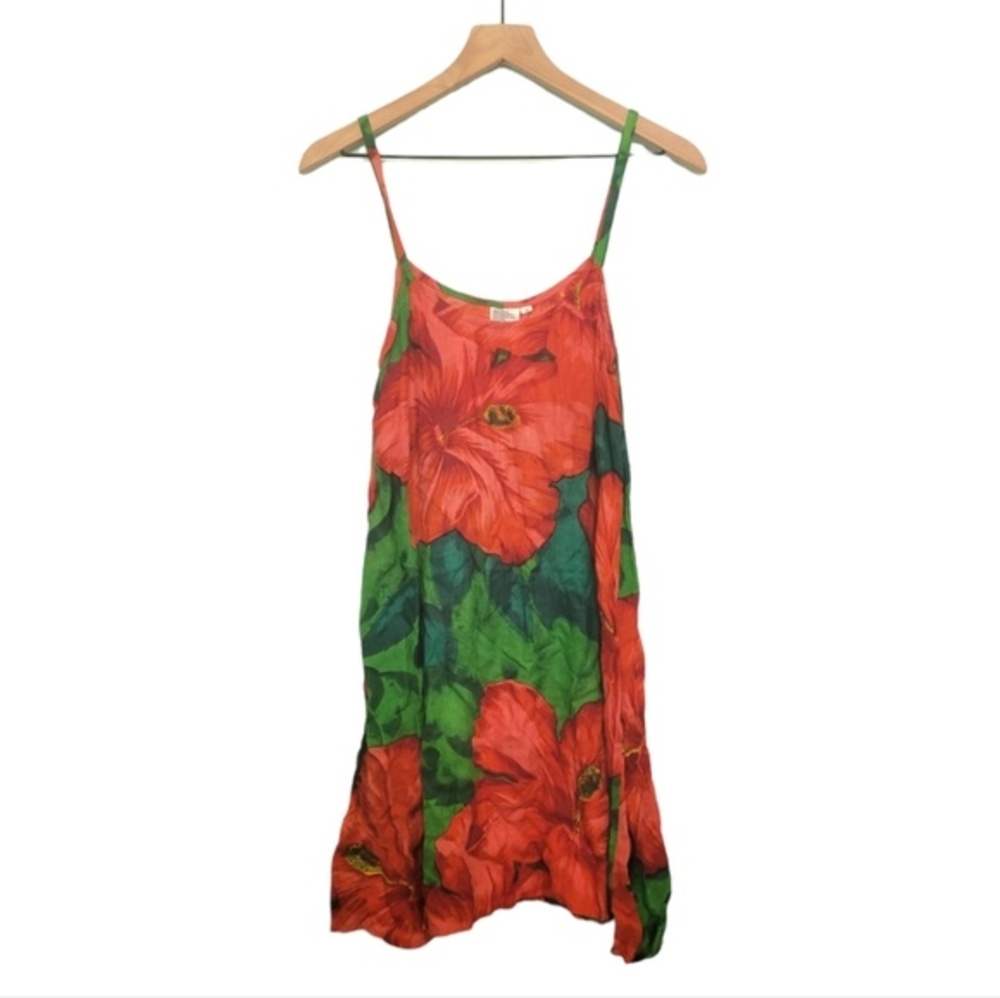 Hibiscus Flower Tropical Mini Dress Size Medium